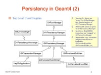 Geant4 Collaboration 1 Persistency M7 Unit 3. Geant4 Collaboration 2 Category Requirements oGeant4 Persistency makes run, event... 