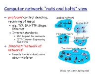 Introduction Adapted from PowerPoint slides of J.F.Kurose, K.W.Ross Computer Netowrks: A top-down approach Zhang, Net. Admin... 