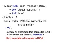 A QCD sum rule analysis of the PLB 594 (2004) 87, PLB 610 (2005) 50, and hep-ph/ Hee-Jung Lee Vicente Vento (APCTP & U. Valencia)... 
