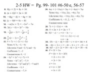 2-5 HW = Pg #6-50 e, HW Continued 56.) C57.) B. -  ppt download