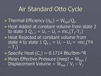 Engine Cycle Analysis. Air Standard Otto Cycle. -  ppt download