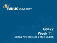 G0472 Week 11 : Editing American and British English ppt download