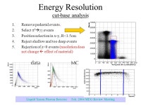 Liquid Xenon Photon Detector Feb MEG Review Meeting Liquid Xenon Detector and Related Topics CEX beam test at piE1 Oct-Dec/03... 