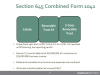 Case Study of a Complex Fiduciary Income Tax Return Form 1041 John R. Anzivino, CPA Claudia M. Bendana, CPA Kaufman Rossin... 
