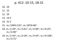 402: 1-5, 9-13, & 1.FG=HJ=10 and EJ=GJ=18, so diagonals bisect each other and EFGH is a parallelogram. 2.m  L=m  Q=106  and m  P... 