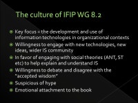 IFIP Working Group 8.2 Information Systems and Organizations. -  ppt download