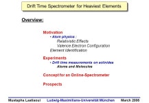 Drift Time Spectrometer for Heaviest Elements Ludwig-Maximilians-Universität MünchenMarch 2006Mustapha Laatiaoui. -  ppt download