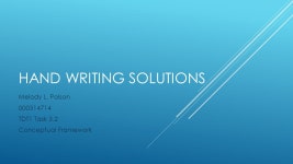 HAND WRITING SOLUTIONS Melody L. Polson TDT1 Task 3.2 Conceptual Framework. -  ppt download