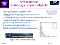 4/14/07 G Z Searches for gravitational waves from astrophysical sources Gabriela González Louisiana State University On behalf... 