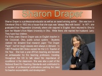 Paula Hunt YA Literature FRMS Sharon Draper is a professional educator as well as an award winning author. She was born in... 