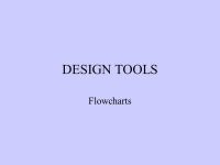 DESIGN TOOLS Flowcharts FLOWCHARTS Flowcharts can be used to indicate the essential procedures that are to be employed to create... 