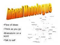 Try using several of the techniques listed to compose an original monologue. Free write and then organize your ideas, proofread... 