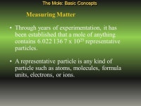 Johnson Chemistry Chemists need a convenient method for counting accurately the number of atoms, molecules, or formula units.... 