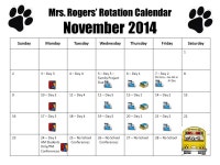 Mrs. Rogers’ Rotation Calendar SundayMondayTuesdayWednesdayThursdayFridaySaturday Supply Drop Off. -  ppt download