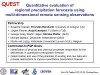 Kick-Off-Treffen PQP 23./24. Oktober Bonn QUEST Partnership  Susanne Crewell, Thorsten Reinhardt, University of Cologne (UC)... 