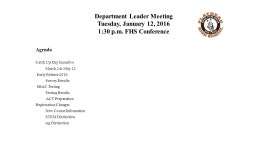 m. FHS Conference Agenda Catch Up Day Incentive March 2 & May 12 Early Release 2016 Survey Results. -  ppt download