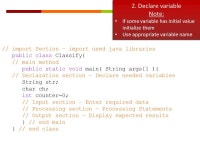  CSC111 Quick Revision. Problem Write a java code that read a string, then show a list of options to the user to select from them... 