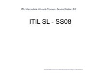 ITIL Intermediate Lifecycle Program- Service Strategy SS 1 Why bother paying extra money for all the bells and whistles that you... 