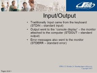 CPRG 215 Introduction to Object-Oriented Programming with Java Module 2- Using Java Built-in Classes Topic 2.6 Reading Input with... 