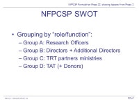 1 of NFPCSP Formulation Phase II: drawing lessons from Phase I SM & VL – NFPCSP, 05 Nov. 07 NFPCSP Formulation of Phase II... 