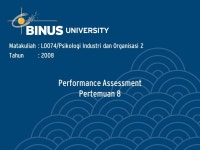 Performance Assessment Pertemuan 8 Matakuliah: L0074/Psikologi Industri dan Organisasi 2 Tahun: ppt download