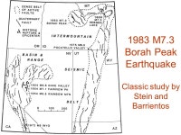 24 February 2016GLG310 Structural Geology Description of faults NormalThrust/reverseStrike-slip Horizontal stretch >1<1>1 in.... 