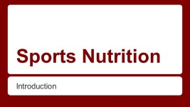 Sports Nutrition Introduction. Sports Nutrition There are two main points that this class will be focusing on. 1. The role... 