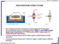 DMT 121/3 : ELECTRONIC I Mohd Khairuddin B Md Arshad 1.…Electronic I.…..DMT 121/3.. ChapTer ThRee BIPOLAR JUNCTION... 