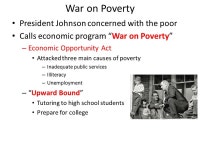 USH 17-3 The Great Society 36 th President: Lyndon B. Johnson ( ) – Kennedy’s V.P. – Took oath of office aboard Air Force... 