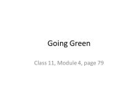 Going Green Class 11, Module 4, page 79. Text 1. Read the text aloud in class (page 79). Match the titles and the paragraphs (1... 