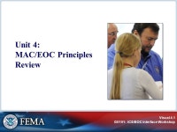 Visual 4.1 G0191: ICS/EOC Interface Workshop Unit 4: MAC/EOC Principles Review. -  ppt download