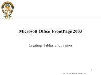 XP IT INSTRUCTOR :AHMAD HIRZALLAH 1 Microsoft Office FrontPage 2003 Creating Tables and Frames. -  ppt download