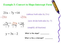 SWBAT… Write lines in slope-intercept form Tues, 1/14 Agenda 1.WU/Review hw#2 (10 min) 2.5 Practice problems - slope-intercept... 