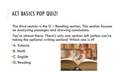 “FUN WITH ACTS” – A BEGINNER’S GUIDE TO TEST PREPARATION Part 1: Introduction. -  ppt download