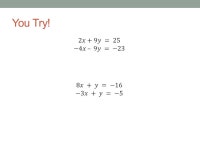 COLLEGE ALGEBRA 4.4. Systems via Elimination Day One. -  ppt download