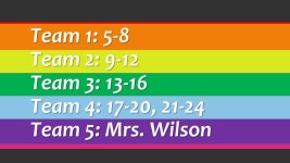 Team 1: 5-8 Team 2: 9-12 Team 3: Team 4: 17-20, Team 5: Mrs. Wilson. -  ppt download