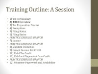 Volunteer Basic Tax Training: A Session. -  ppt download