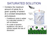 Solutions Homogeneous mixtures that may be solid, liquid or gaseous Solute: The part of the solution that is dissolved Solvent... 