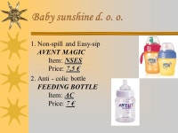 Baby sunshine d. o. o. CATALOUGE 2004/05 THAT YOUR SUNSHINE WILL SHINE MORE. -  ppt download