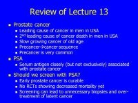 BME 301 Lecture Thirteen. Review of Lecture 12 The burden of cancer Contrasts between developed/developing world How does cancer... 
