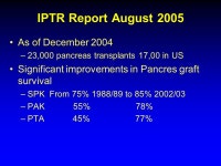 Transplantation in the Diabetic Patient The Status of Pancreas transplantation A. Osama Gaber Professor of Surgery Director of... 