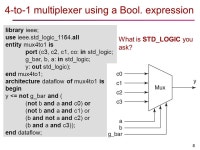 IAY 0600 Digital Systems Design VHDL discussion Dataflow&Behavioral Styles Combinational Design Alexander Sudnitson Tallinn... 