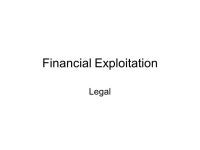Financial Exploitation Legal. § 108A ‑ 102. Duty to report; content of report; immunity. Legal Section (a) Any person having... 