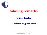 Welcome to National Landlord Day Conference and exhibition 12 November 2013 Sponsors: -  ppt download