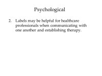 Psychological Disorders by Mrs. Dorgan. Includes information from: PSYCHOLOGY (8th Edition) David Myers PowerPoint Slides Aneeq... 