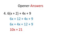 x + 3(x – 6) 2. 4x + 5 = (3 + x)y + x² + 2xy 4. 6(x + 2) + 4x x + x – 6 = 3 6. –(x + 7) = ppt download