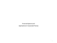 Financial Options and Applications in Corporate Finance ppt download
