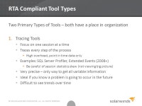 Advanced Performance Tuning Tips with Database Performance Analyzer Jon Shaulis Senior DBA © 2014 SOLARWINDS WORLDWIDE, LLC. ALL... 