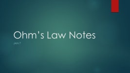 Ohm’s Law Notes JAN 7. Vocabulary current : how quickly the electrons are flowing through the circuit; units: amperes (A)... 