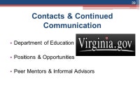 Virginia’s Aspiring Special Education Leaders Academy NASDSE ANNUAL CONFERENCE October 2011 Virginia Department of Education... 